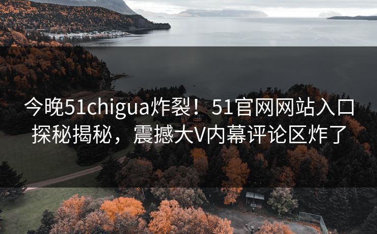 今晚51chigua炸裂！51官网网站入口探秘揭秘，震撼大V内幕评论区炸了